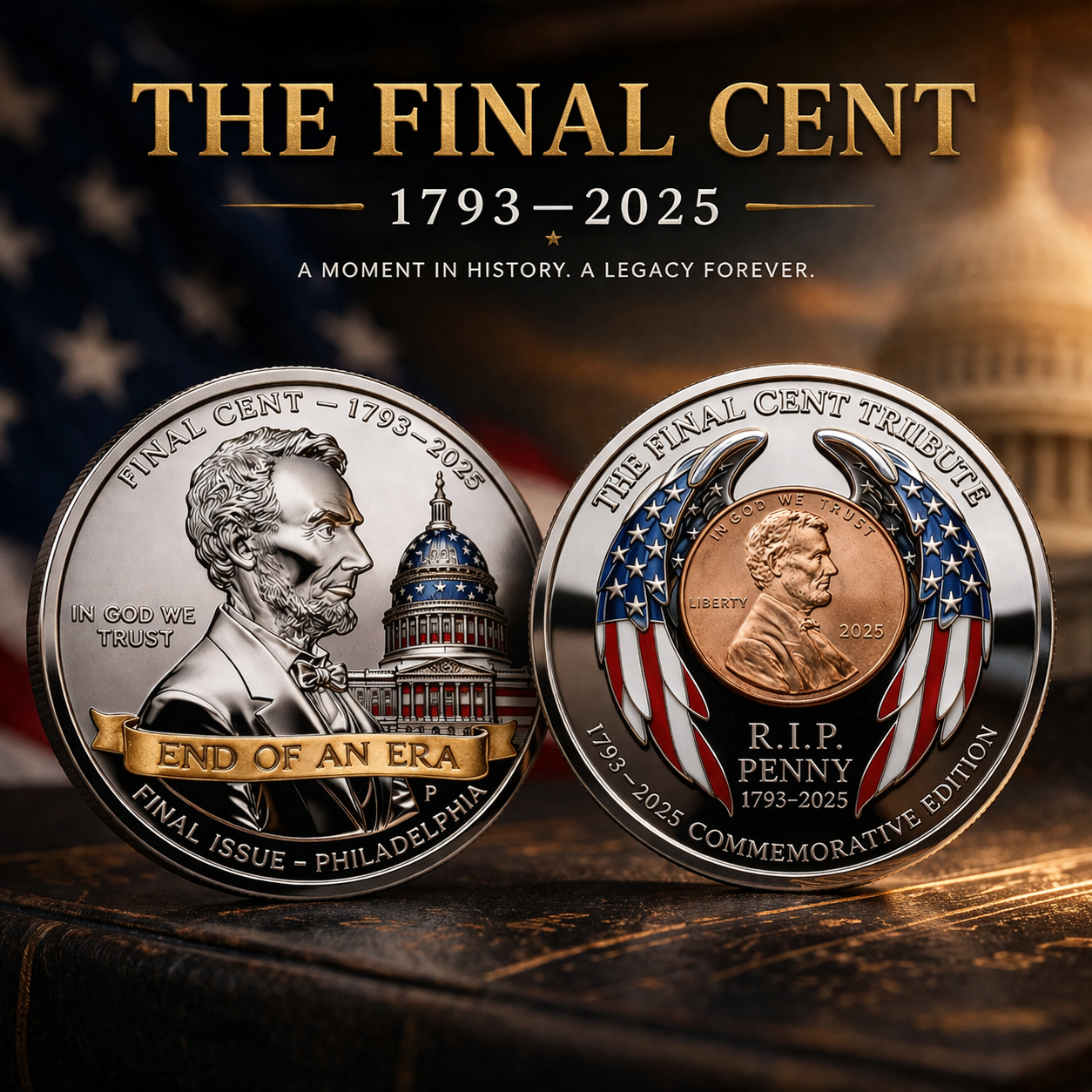NavoraCo™ THE FINAL CENT COIN  · END OF AN ERA ( 1793–2025 )